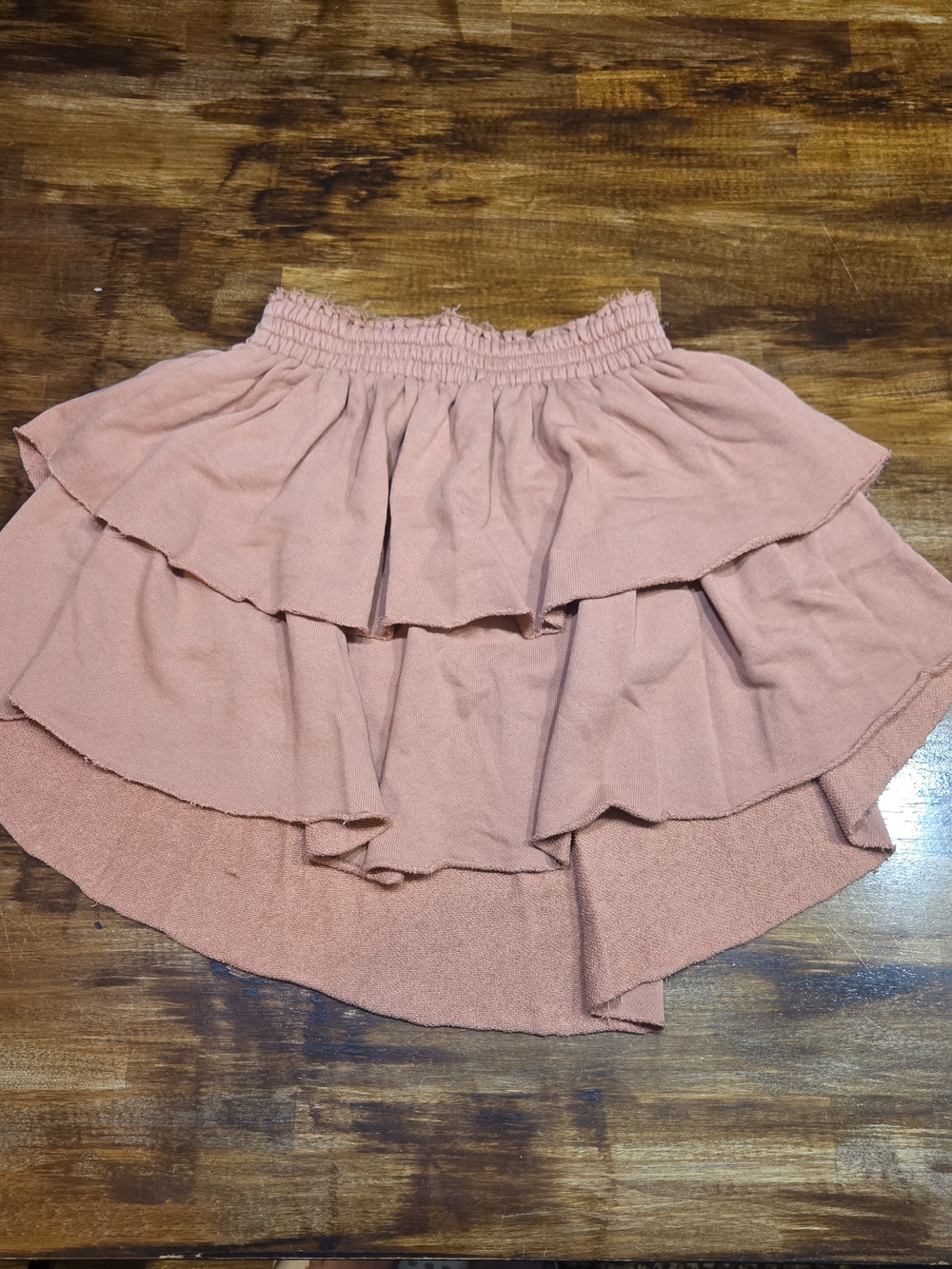 Aerie Tiered Ruffled Mini Skirt size S Burnt Orange 100% cotton Preppy
